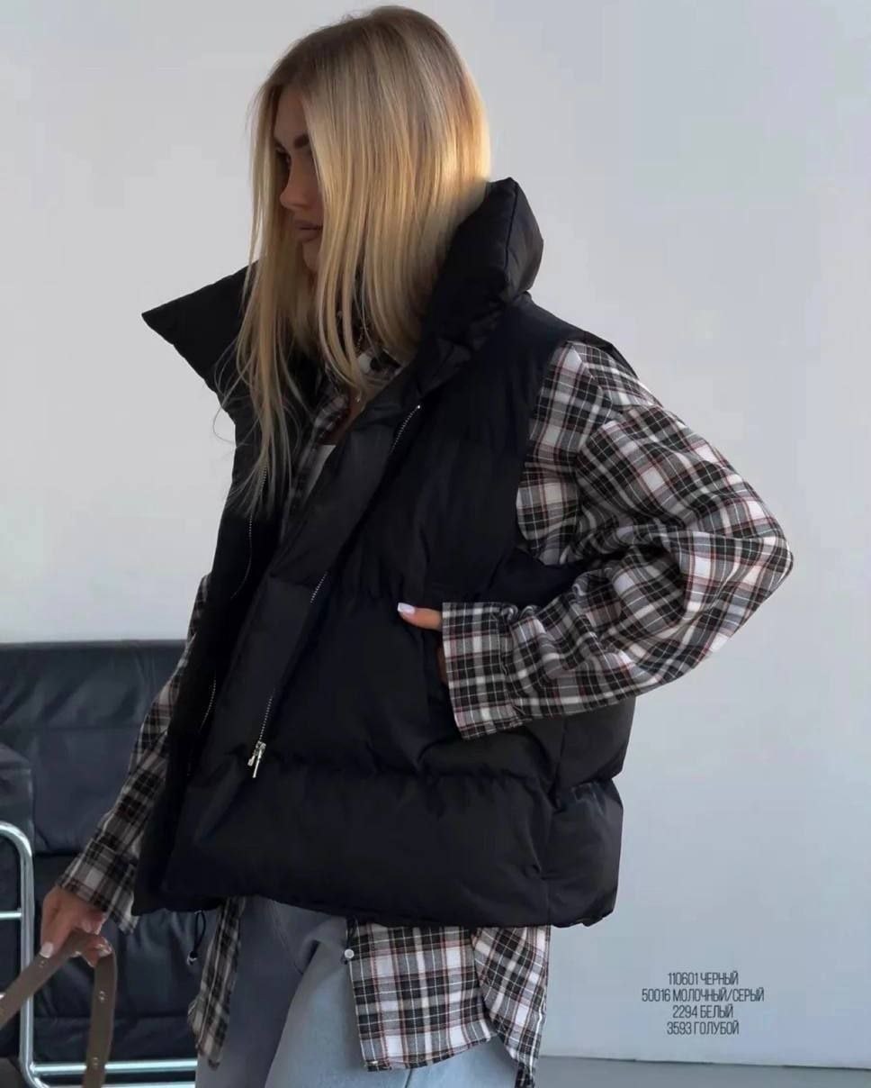 жилетка утепленная болоньевая оверсайз безрукавка,жилетка утепленная болоньевая оверсайз,жилетка оверсайз,жилетки женские,жилет оверсайз
