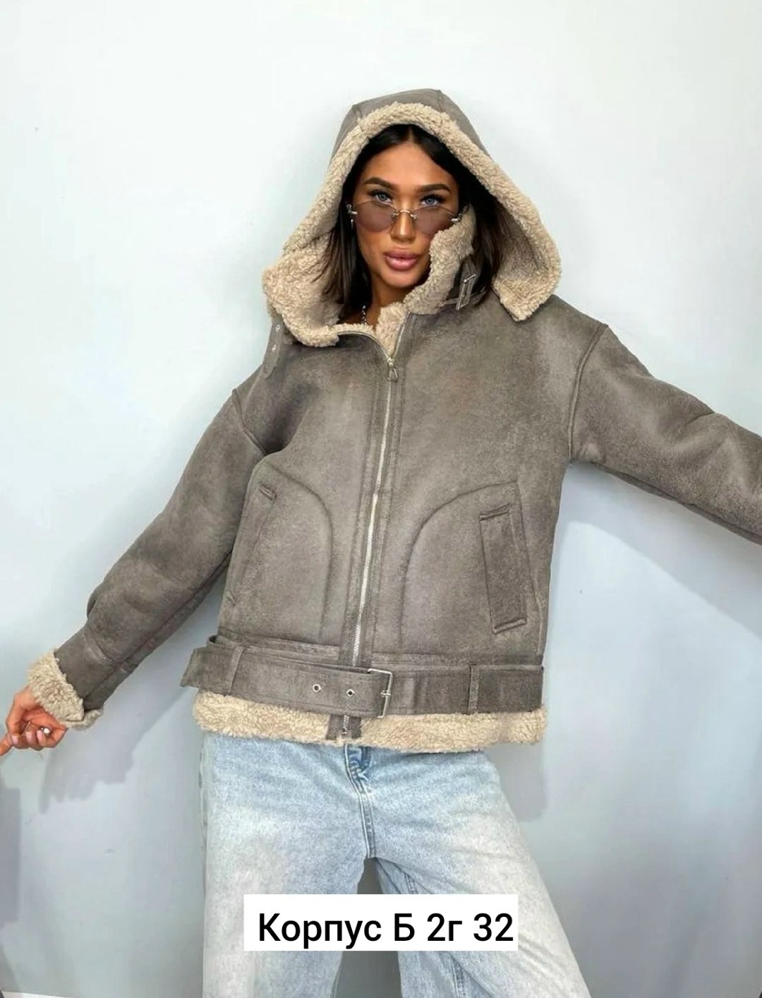 дубленка женская,дубленка авиатор с капюшоном,модные дубленки,куртка дубленка,дубленка зимняя