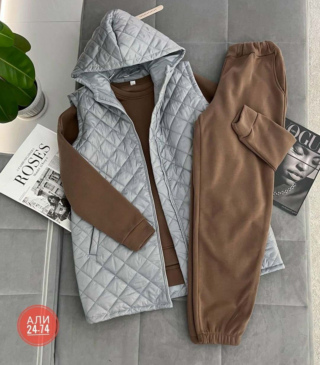 костюм тройка женский с жилетом спортивный,костюм тройка,костюм тройка женский,костюм на флисе,костюм женский на флисе