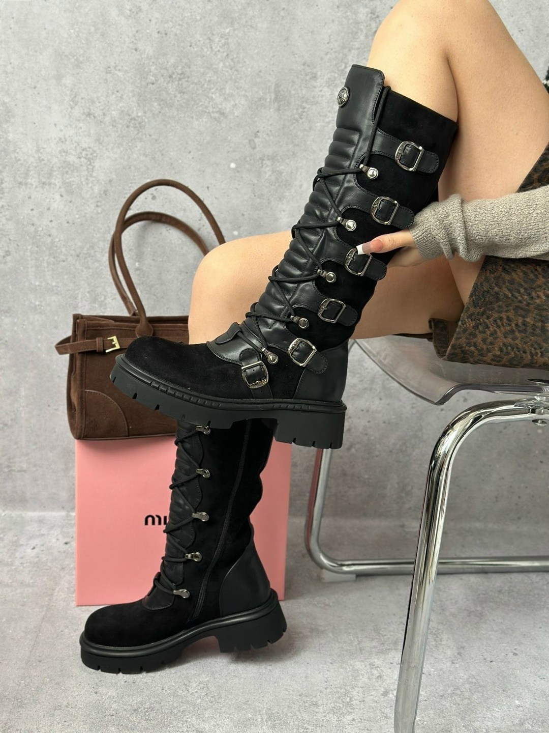 ,сапоги модные,массивные готические ботинки, женская,женские сапоги