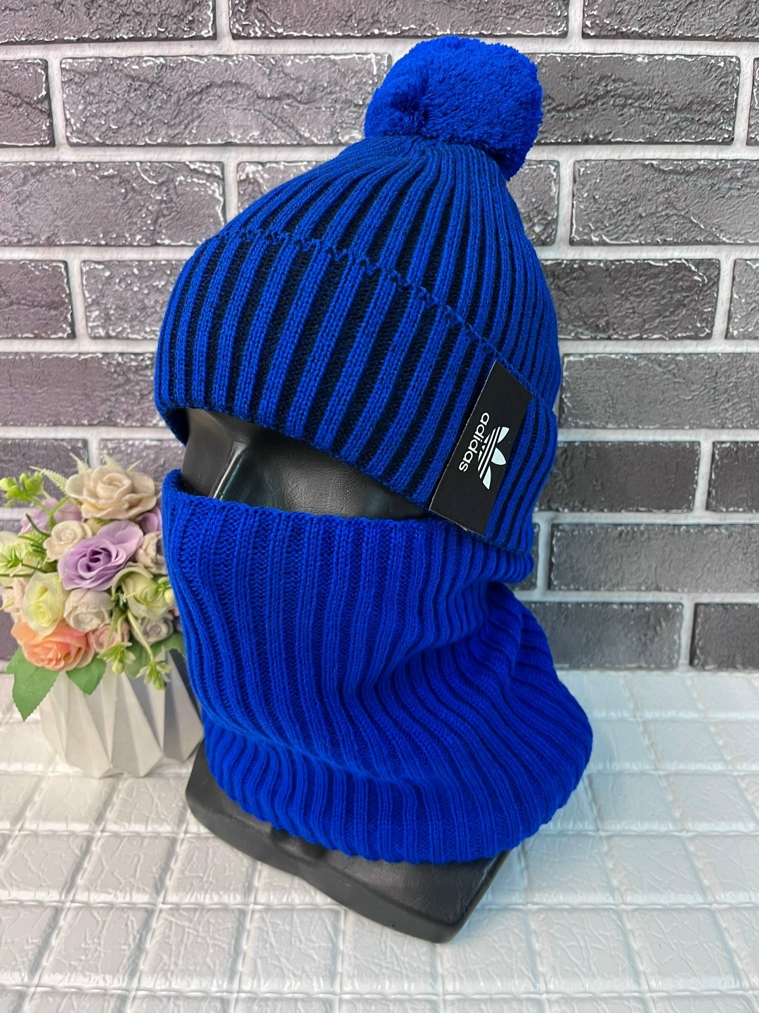 комплект шапка и снуд,зимняя шапка и снуд,комплект шапка и снуд зимний мужской,шапка и снуд,шапка со снудом зимняя вязаная бини на флисе