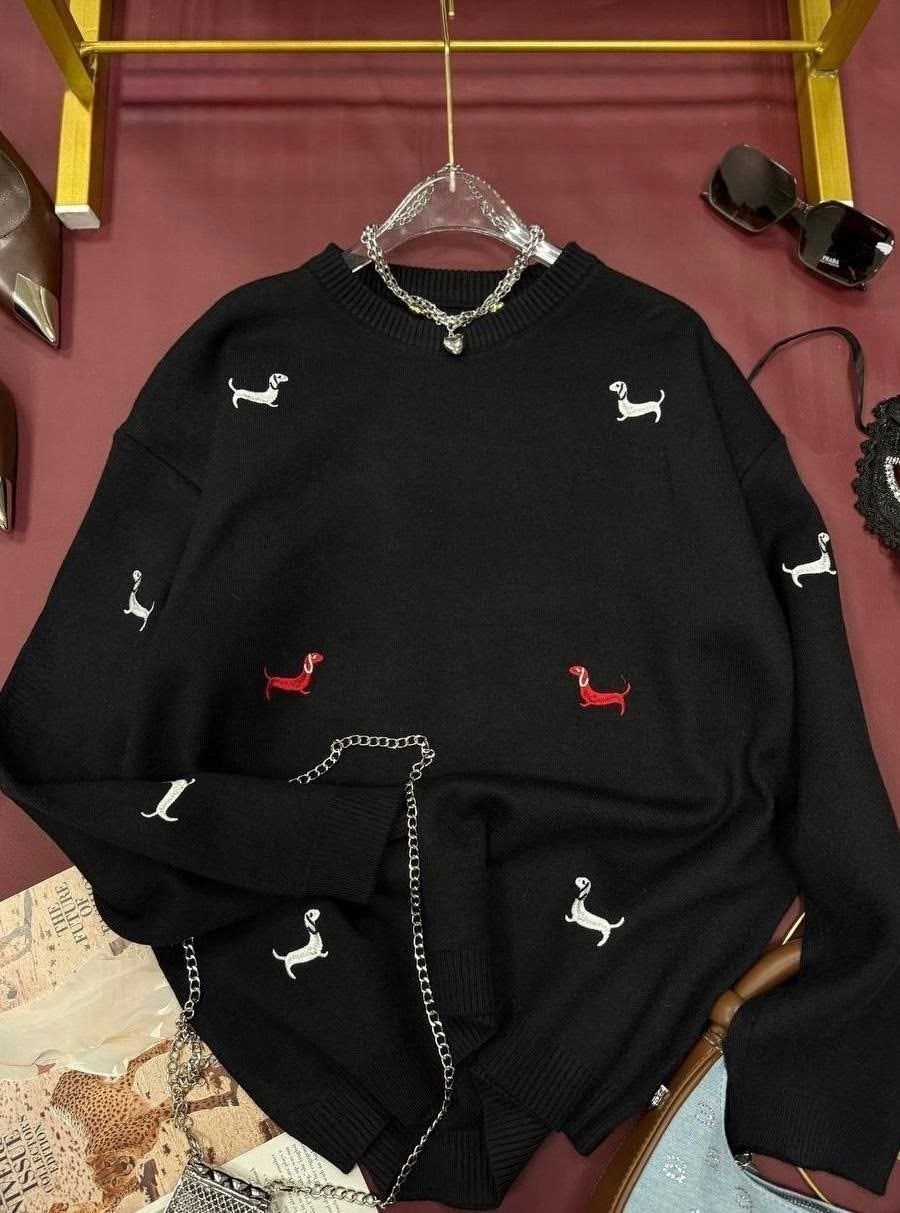 свитер с вышивкой,модные свитера,свитер с принтом,вязаные свитера,свитер