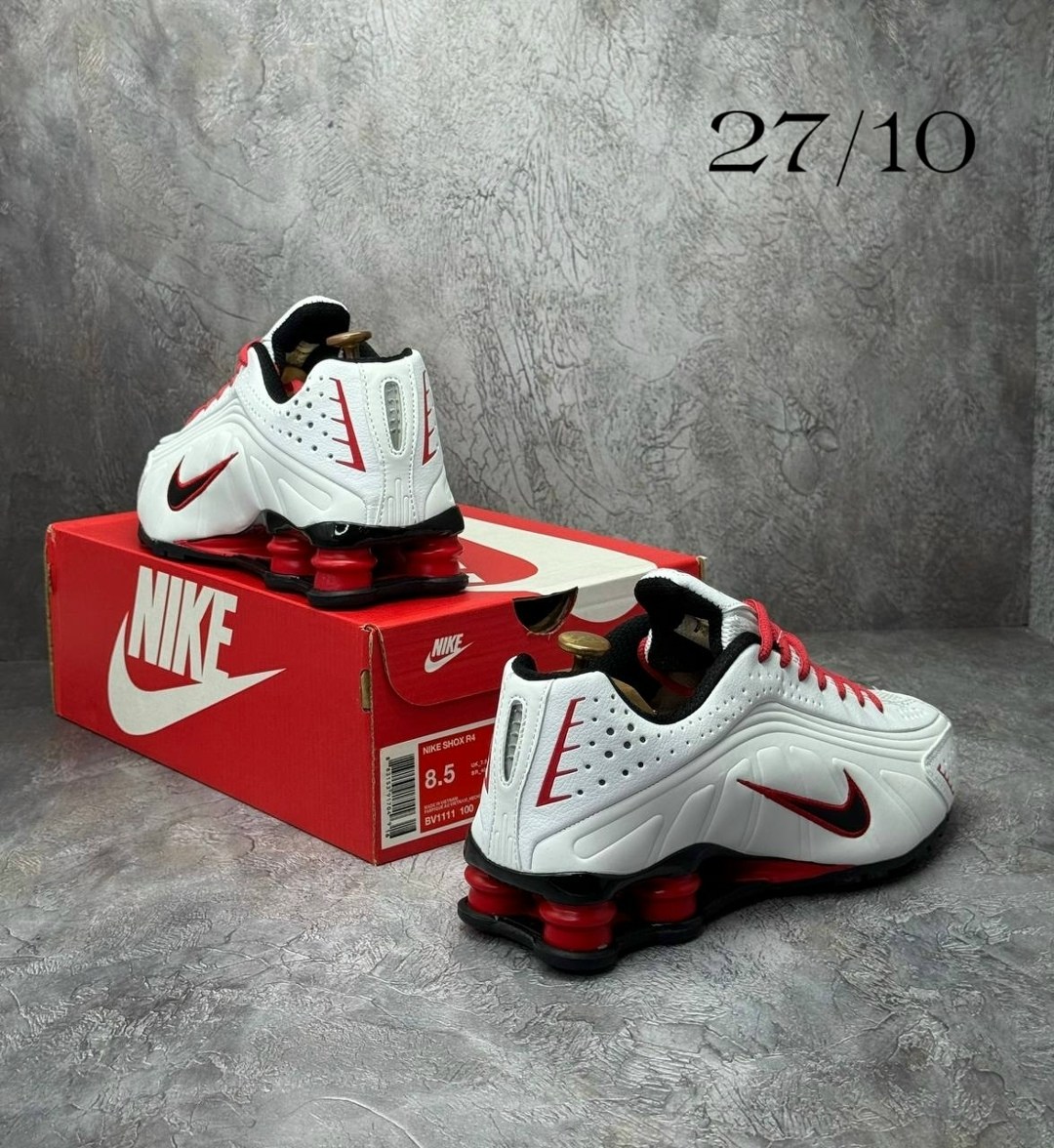 кроссовки,nike shox,найк шокс красно белые,кроссовки nike shox,nike shox r 4