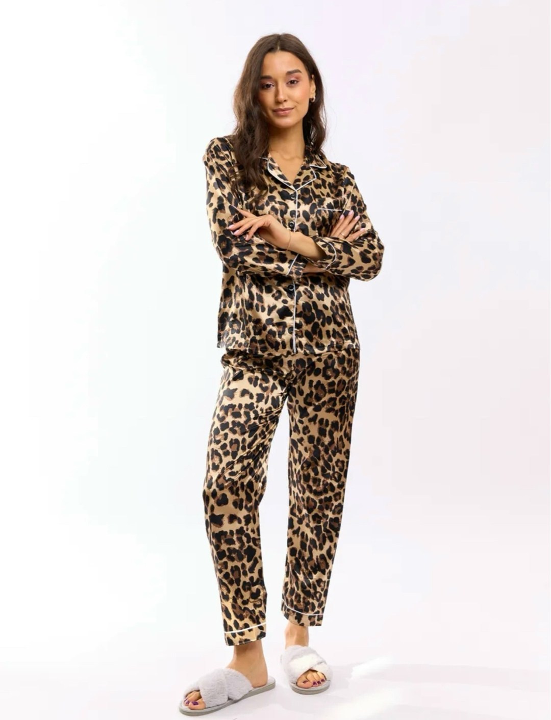 пижама коричневая,пижама женская,комплект пижама,пижама виктория сикрет леопард,женская пижама комплект