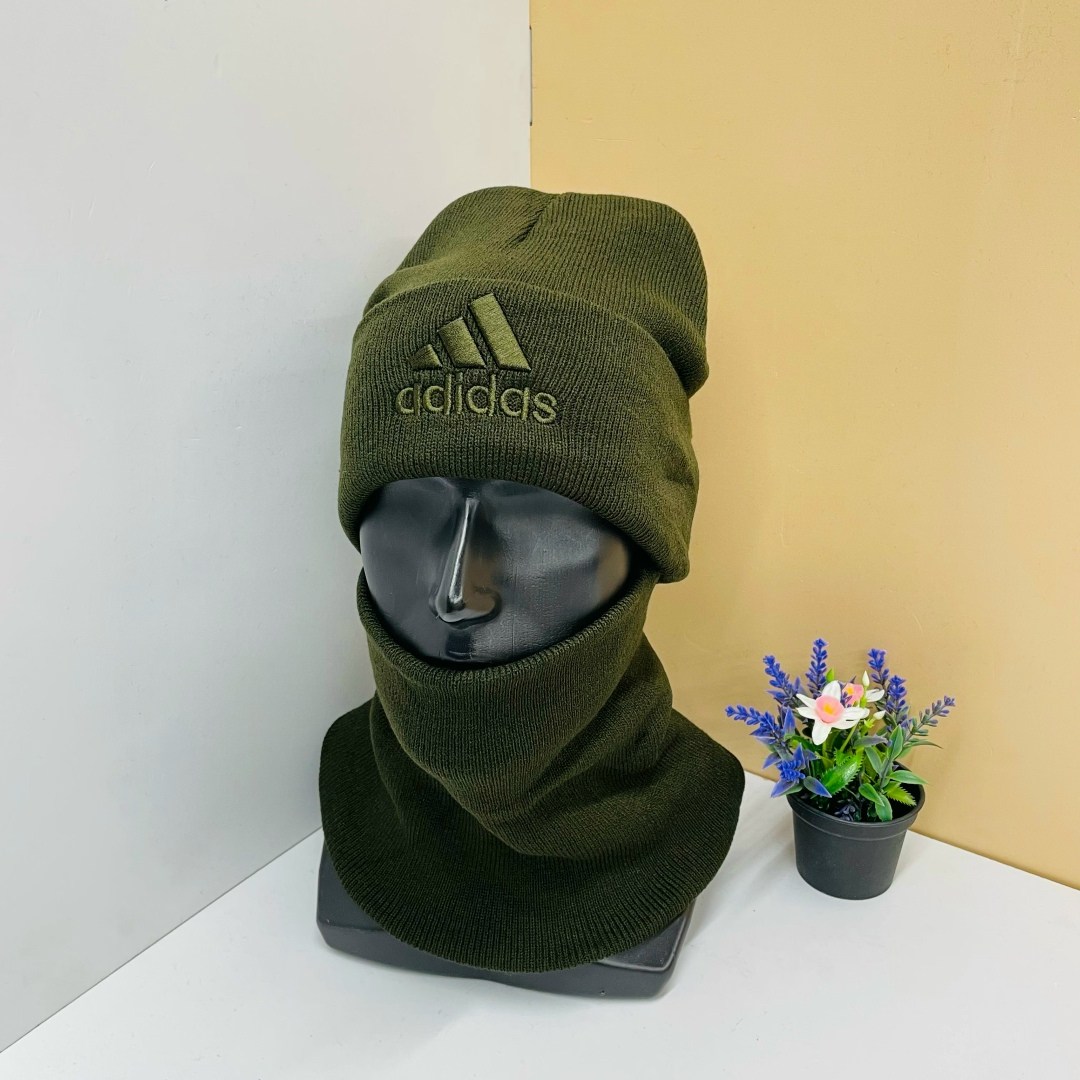 шапка мужская adidas,шапка для мужчин,мужская шапка,шапка и снуд,комплект шапки
