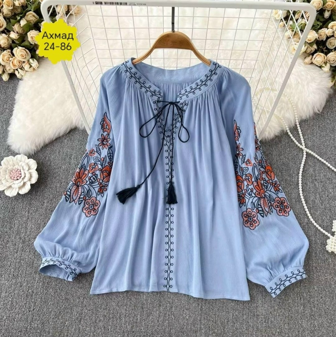 блузка в стиле бохо,блузка с вышивкой,блузка нарядная,одежда в стиле бохо,женская блузка с вышивкой
