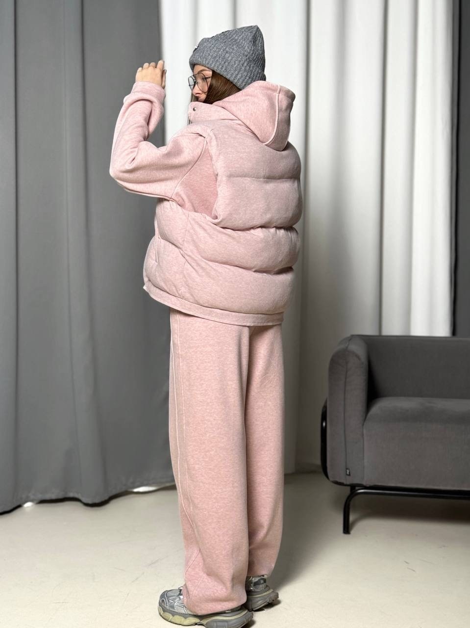 костюм тройка женский,стильные костюмы,теплый костюм,костюм розовый,теплый костюм на флисе