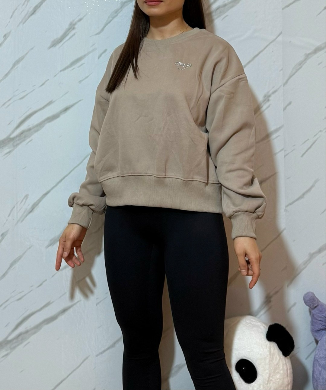 свитшот бежевый,свитшот и толстовка,свободный свитшот,свитшот женская,оверсайз свитшот