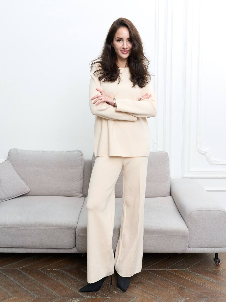 трикотажные костюмы,трикотажный вязаный костюм с брюками,костюмы брючные,кашемировый брючный костюм,костюмы трикотажные палаццо женские брючные