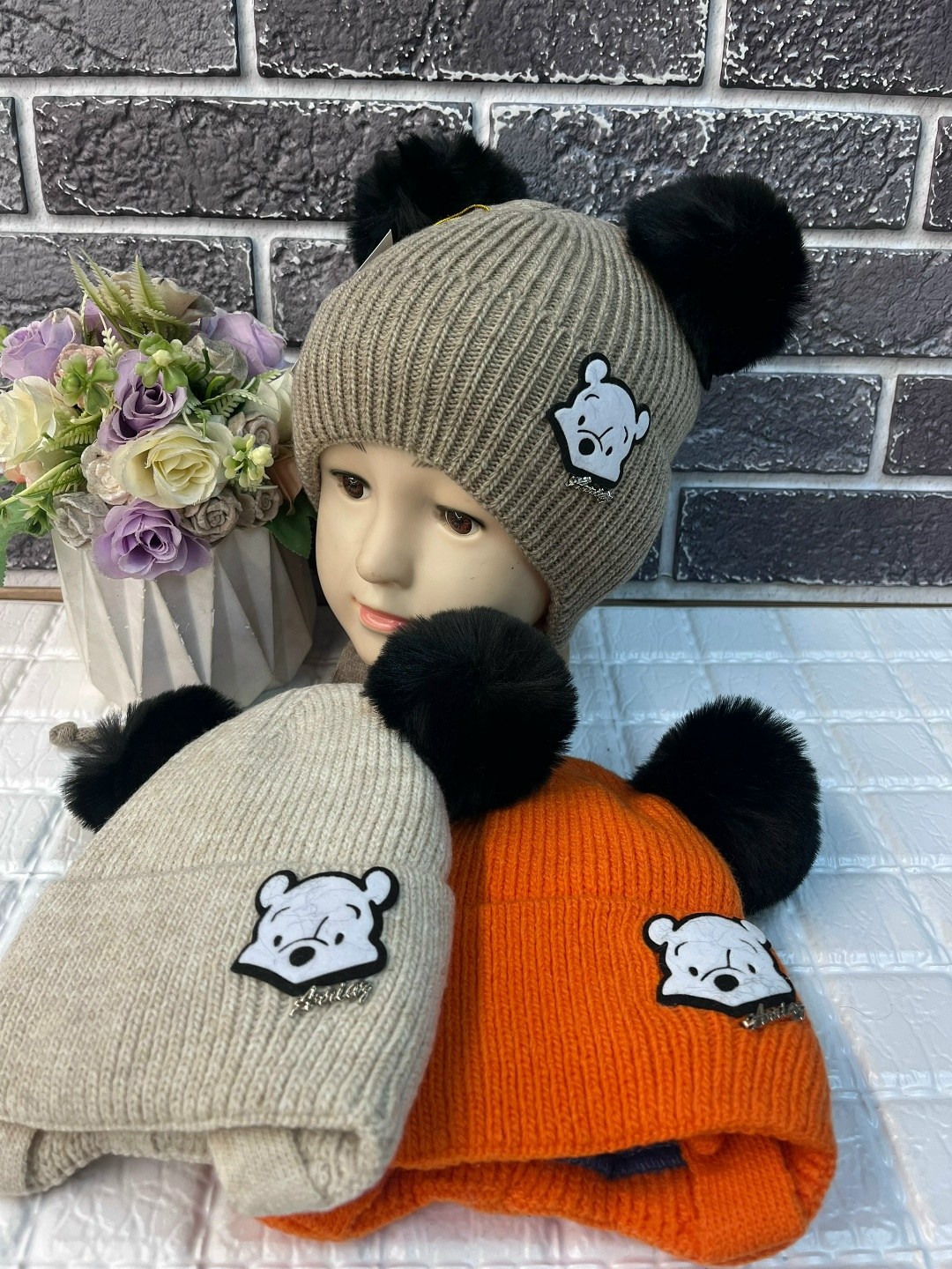 комплект детский шапка,комплект шапки,шапка и шарф для девочки,детская шапка,комплект шапка шарф