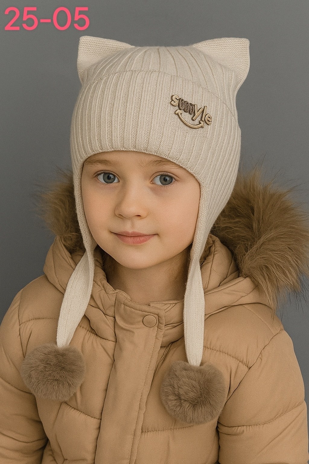 шапка для девочек,зимняя шапка для девочки,детская шапка,вязаная шапка для девочек,шапка серая