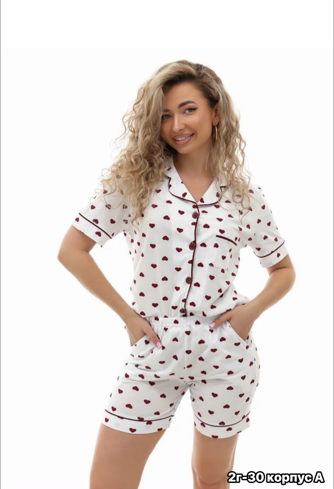 пижама женская,пижама женская с шортам,пижама женская шорты и рубашка,пижама женская с рубашкой,пижама в сердечко