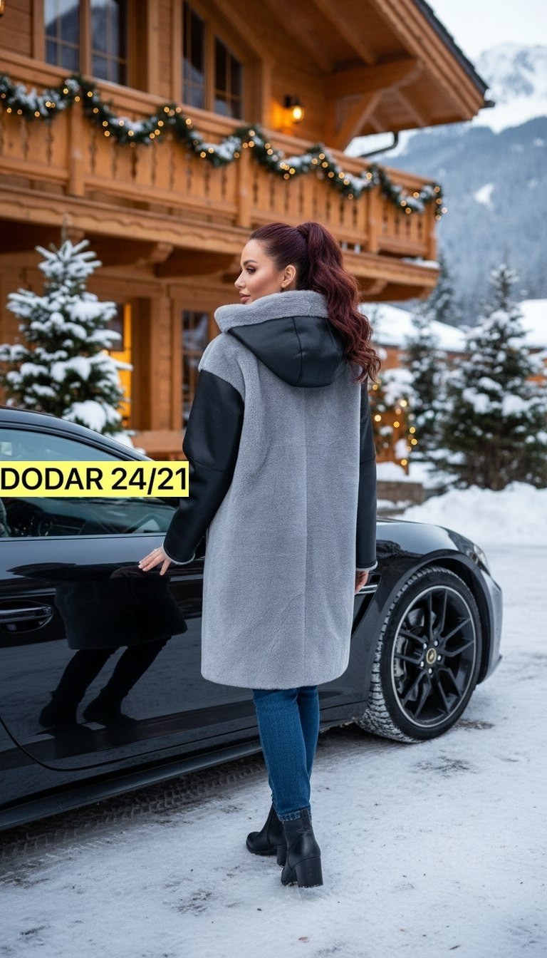 пальто комбинированное,стильное пальто,пальто,женские пальто,пальто с капюшоном