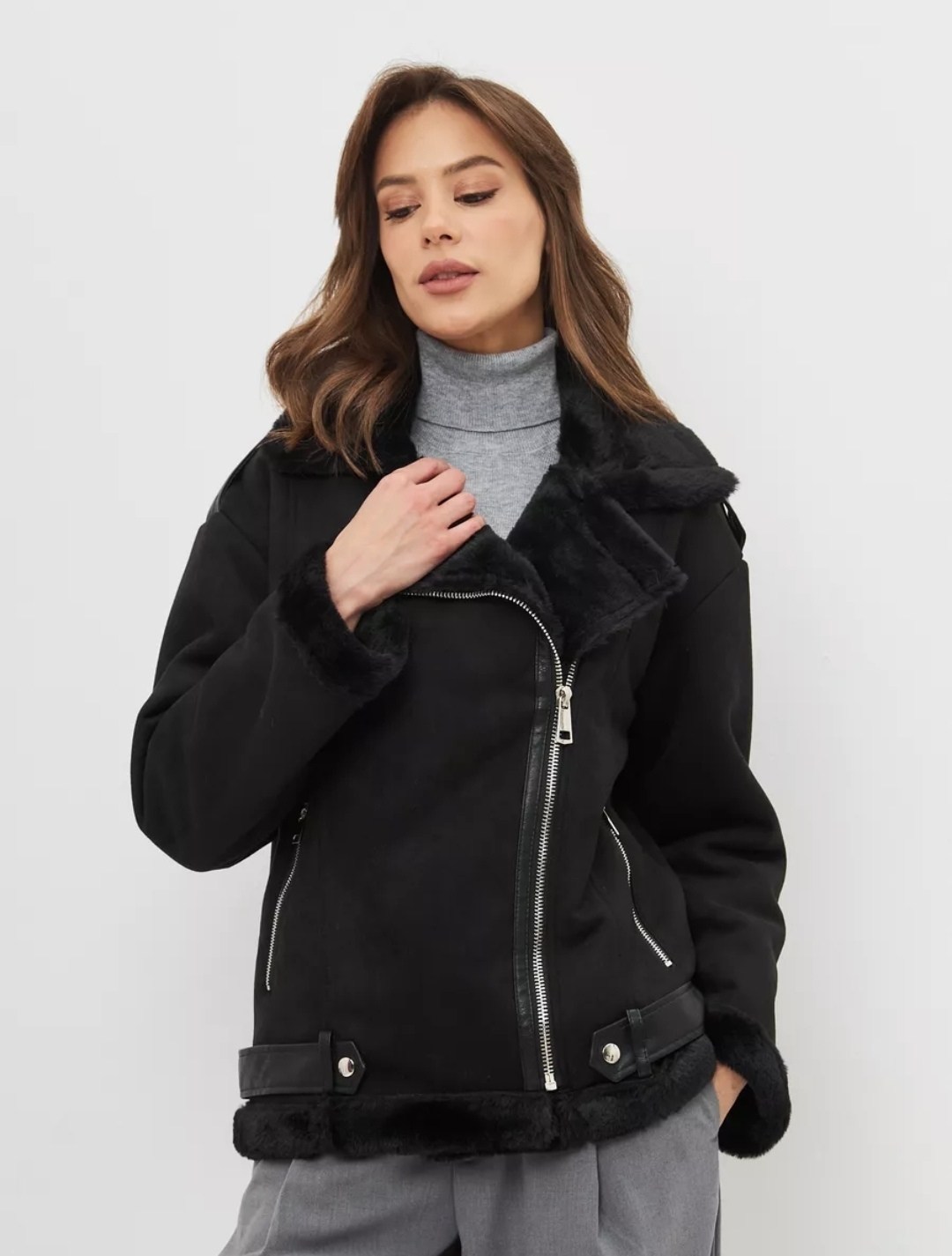 дублёнка авиатор женская страдивариус,женская дубленка,дубленка косуха,куртка дубленка,укороченная дубленка