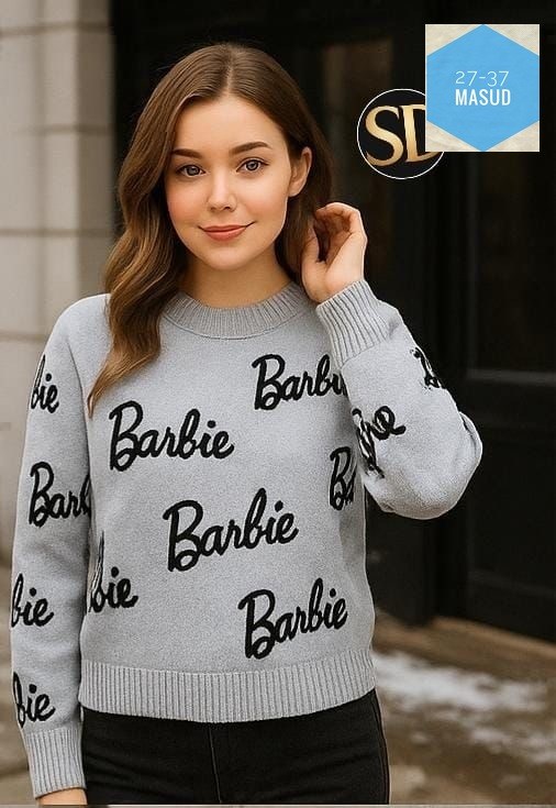 кофта модная,свитер барби,кофта barbie,свитшот женская,джемпер с принтом