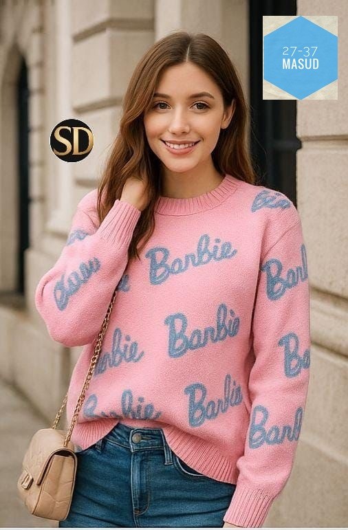 кофта модная,свитер барби,кофта barbie,свитшот женская,джемпер с принтом