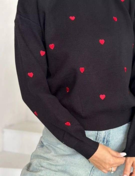 свитер сердечки,женские свитера,кофта женская свитер,джемпер с сердечками,свитер оверсайз с сердцами
