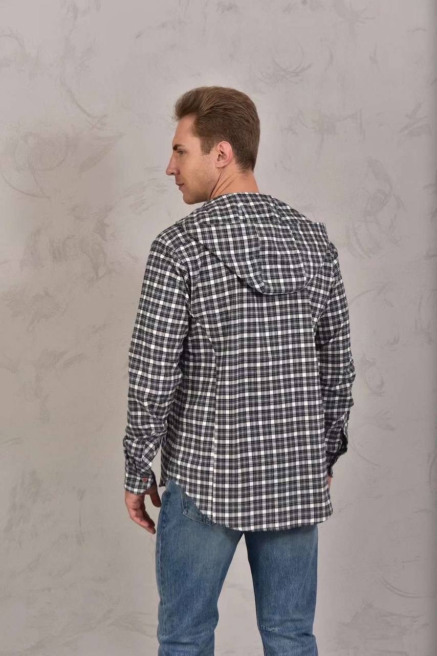 рубашка в клетку резервед,рубашка мужская в клетку,рубашка с капюшоном,рубашка с капюшоном мужская,рубашка с капюшоном kiton