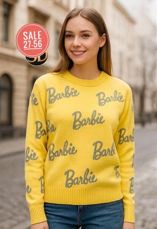 свитер барби,кофта женская,кофта модная,кофта барби,свитшот barbie