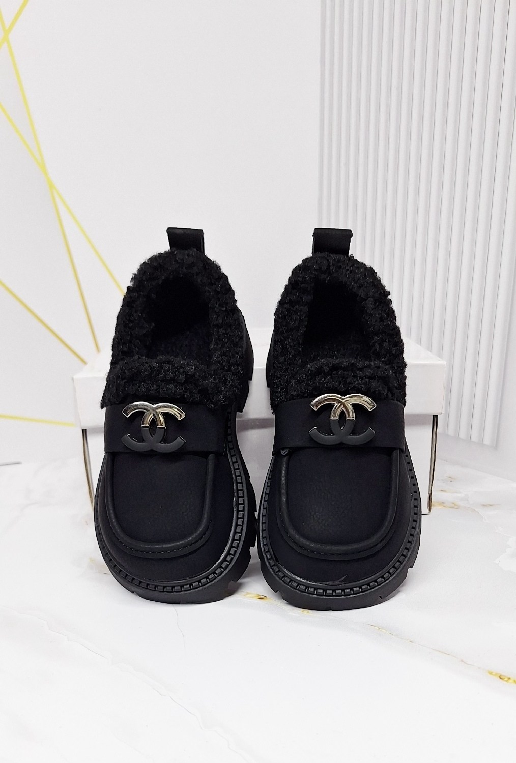 ,лоферы chanel,лоферы на меху,лоферы с мехам,лоферы с мехом женские