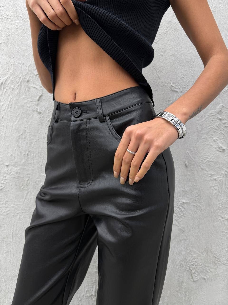 женские кожаные брюки,кожаные штаны,кожаные брюки,женские брюки из экокожи,модные брюки