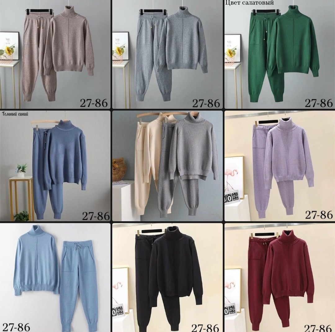 женский трикотажный костюм из двух предметов,трикотажный костюм повседневный,трикотажные костюмы,модные свитера,комплект свитер