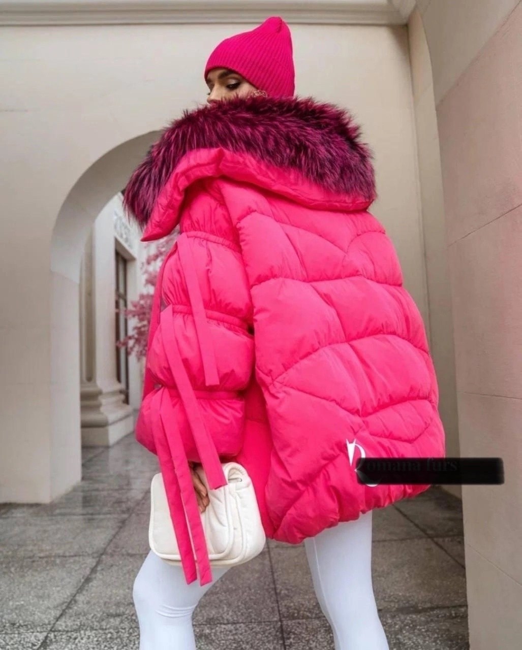 модные пуховики,стильные пуховики,розовый пуховик,женские пуховики,пуховики с мехом