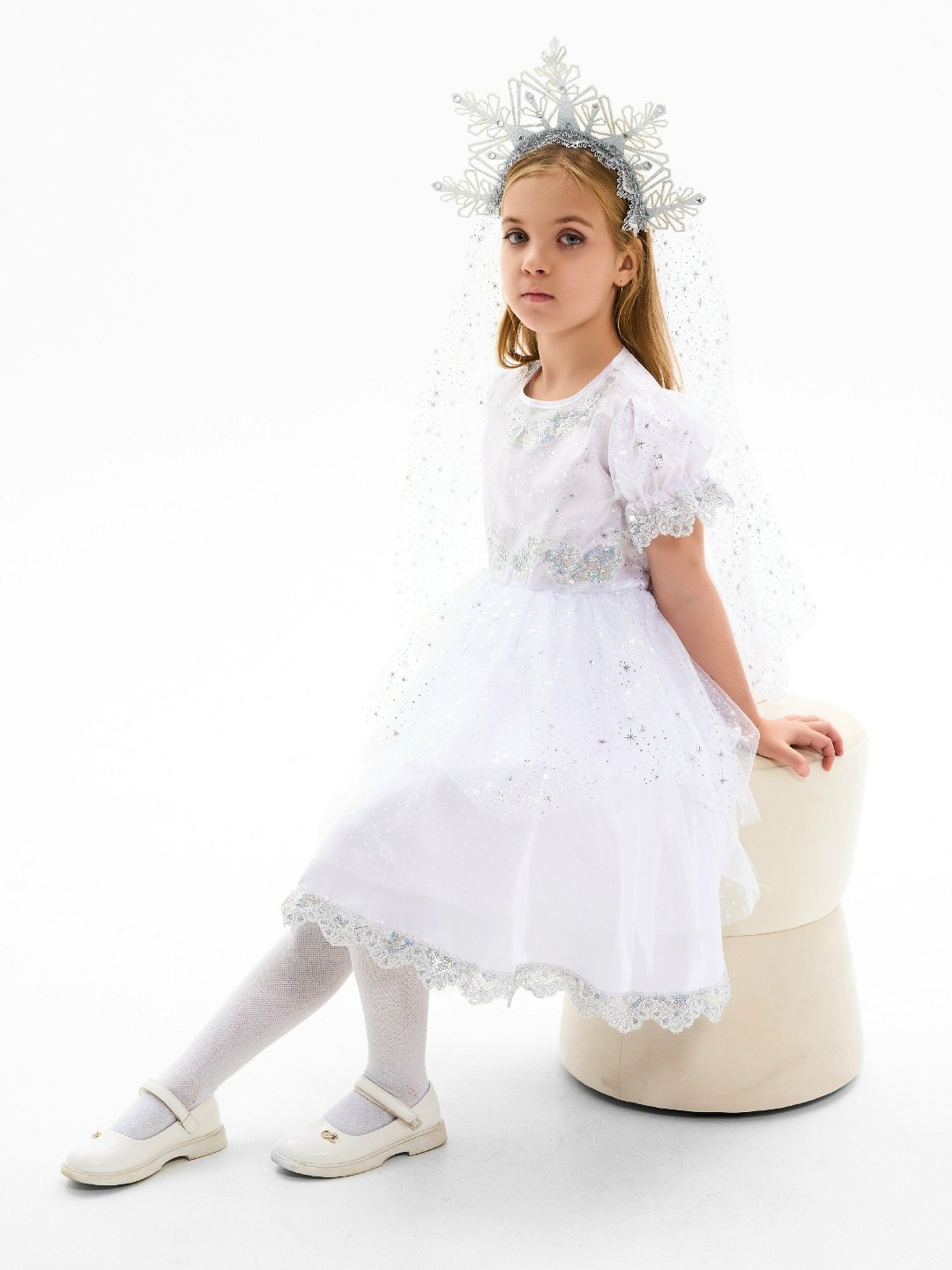 карнавальный костюм батик снежинка,карнавальный костюм снежинка,костюм снежинка для девочки,костюм снежинка,костюм карнавальный пуговка снежинка