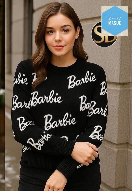 кофта модная,свитер барби,кофта barbie,свитшот женская,джемпер с принтом