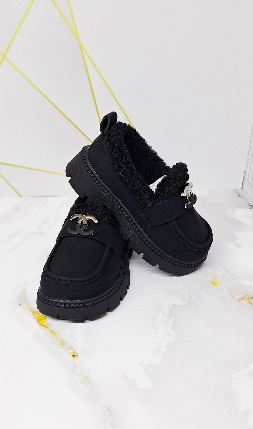 ,лоферы chanel,лоферы на меху,лоферы с мехам,лоферы с мехом женские