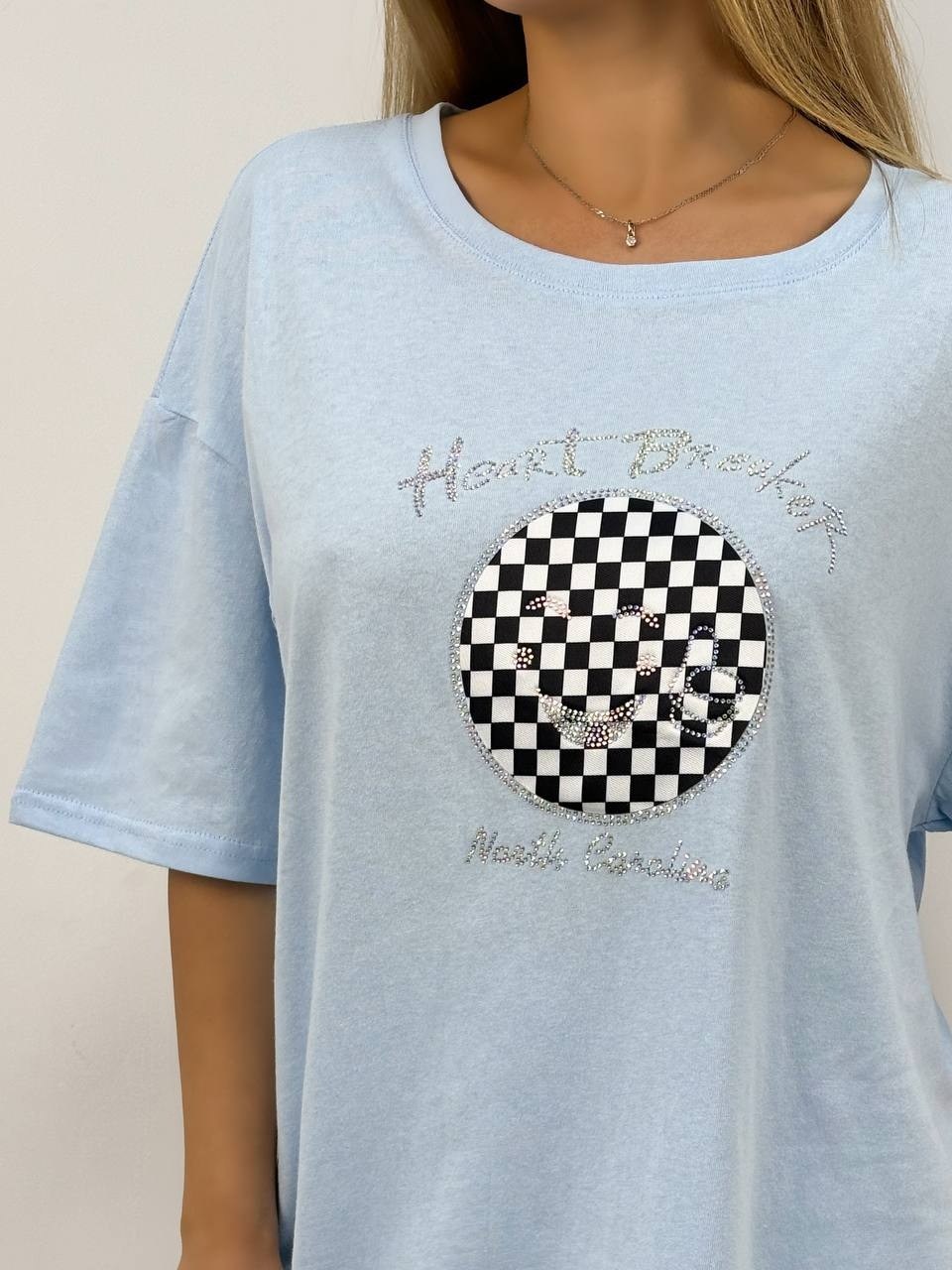 женская футболка,футболке,голубая футболка оверсайз,,футболка женская голубая