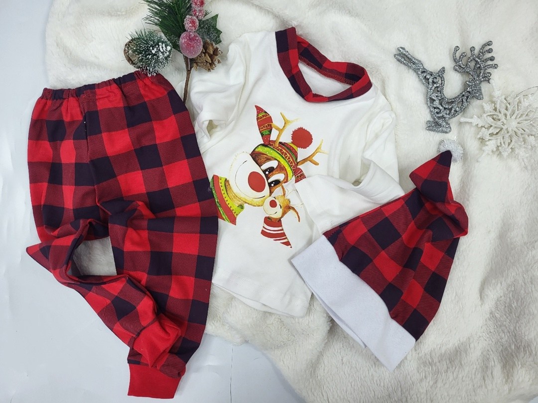 новогодняя детская пижама,пижама новогодняя,пижама комплект,пижама одежда для новорожденных,детская пижама