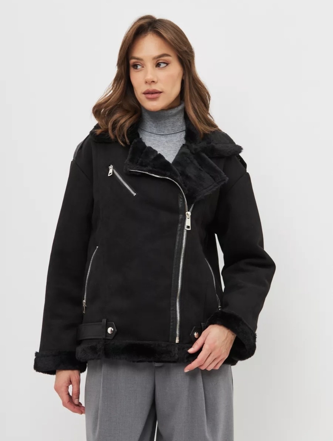 дублёнка авиатор женская страдивариус,женская дубленка,дубленка косуха,куртка дубленка,укороченная дубленка