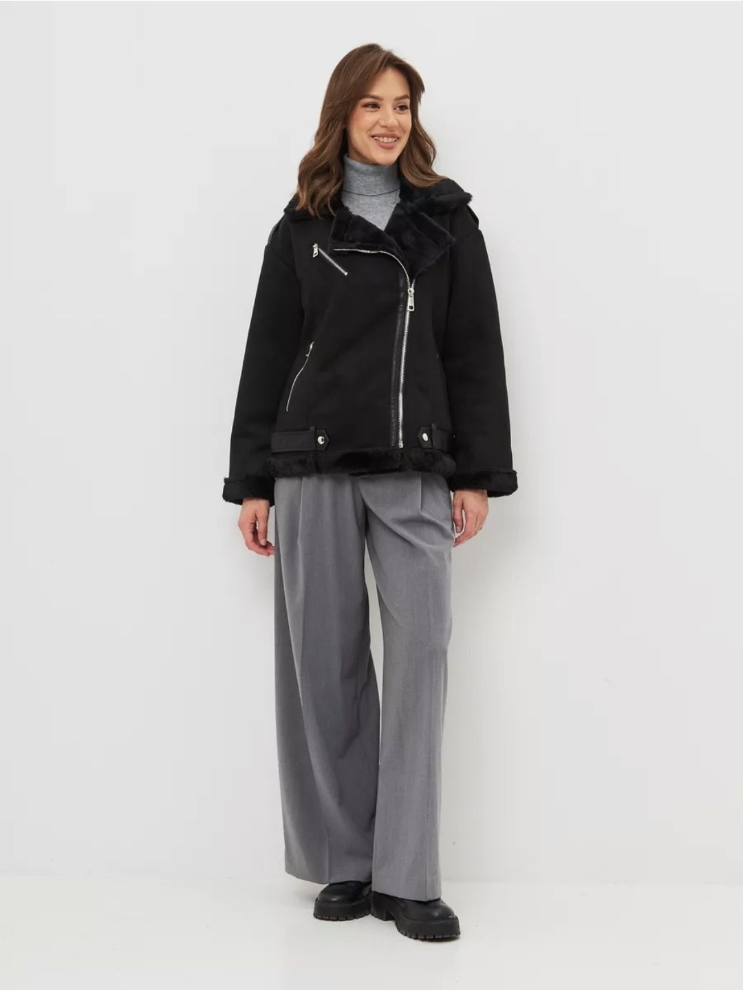 дублёнка авиатор женская страдивариус,женская дубленка,дубленка косуха,куртка дубленка,укороченная дубленка