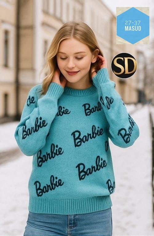 кофта модная,свитер барби,кофта barbie,свитшот женская,джемпер с принтом