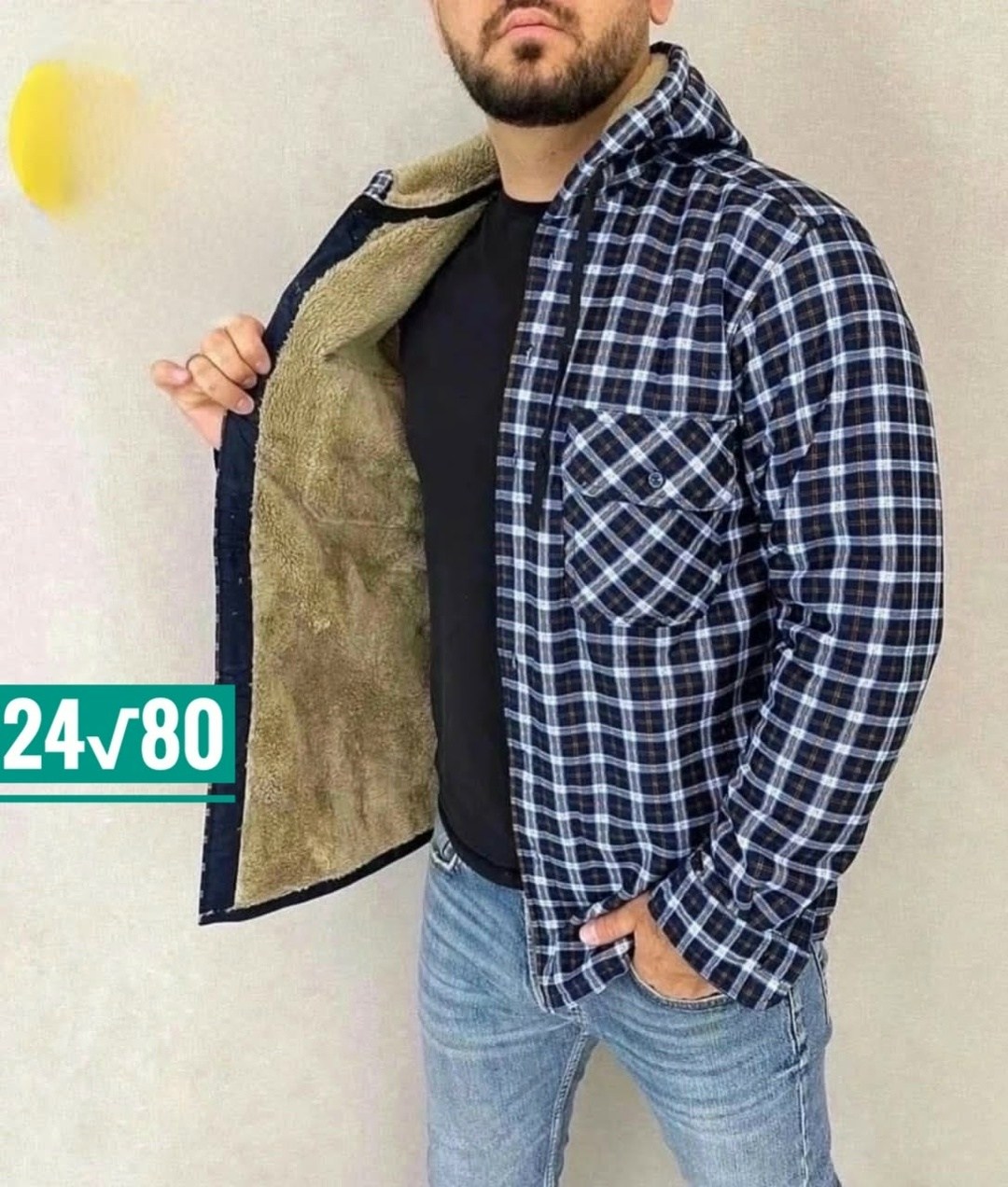 рубашка с капюшоном,мужская клетчатая рубашка,рубашка теплая на флисе,рубашка с мехом,теплая рубашка