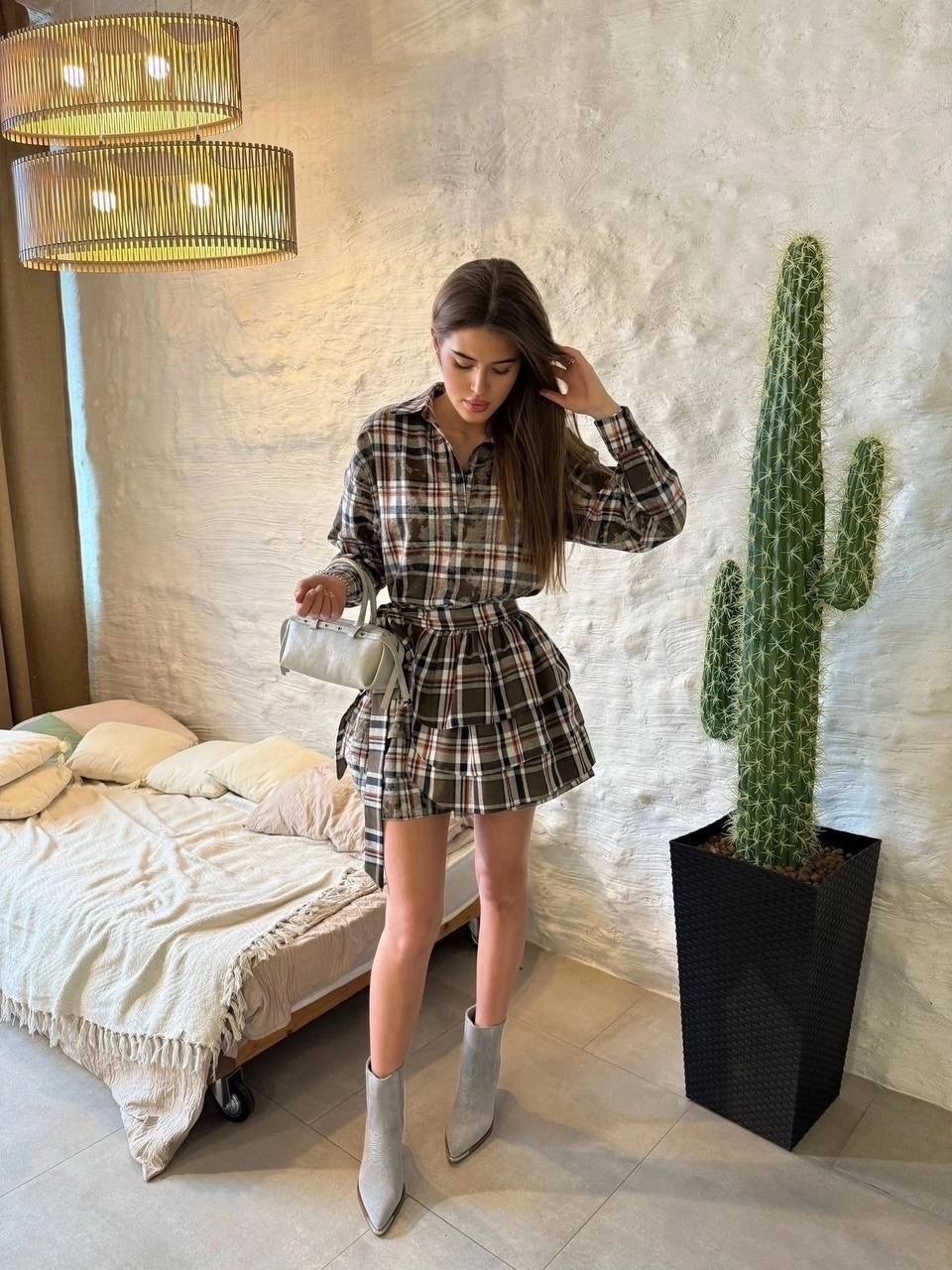 платье в клетку,женское платье в клетку,костюм в клетку,платье рубашка в клетку,юбка с рубашкой