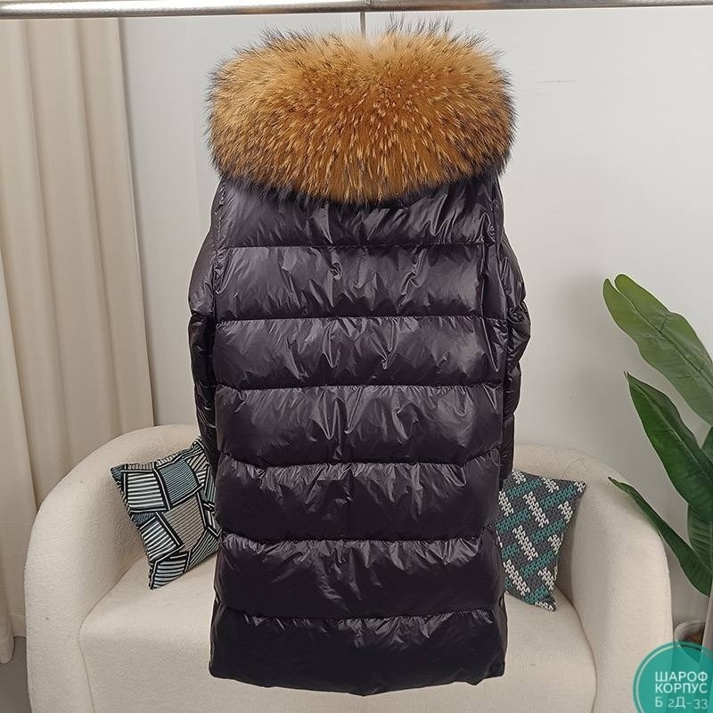 женская куртка на утином пуху с капюшоном,женские пуховики,пуховик средней длины,пуховик средней длины с капюшоном,пуховик с меховым воротником