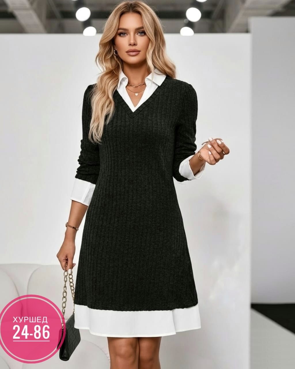 трикотажное платье,платье с воротником,женское платье с воротником,модели платьев,короткое платье