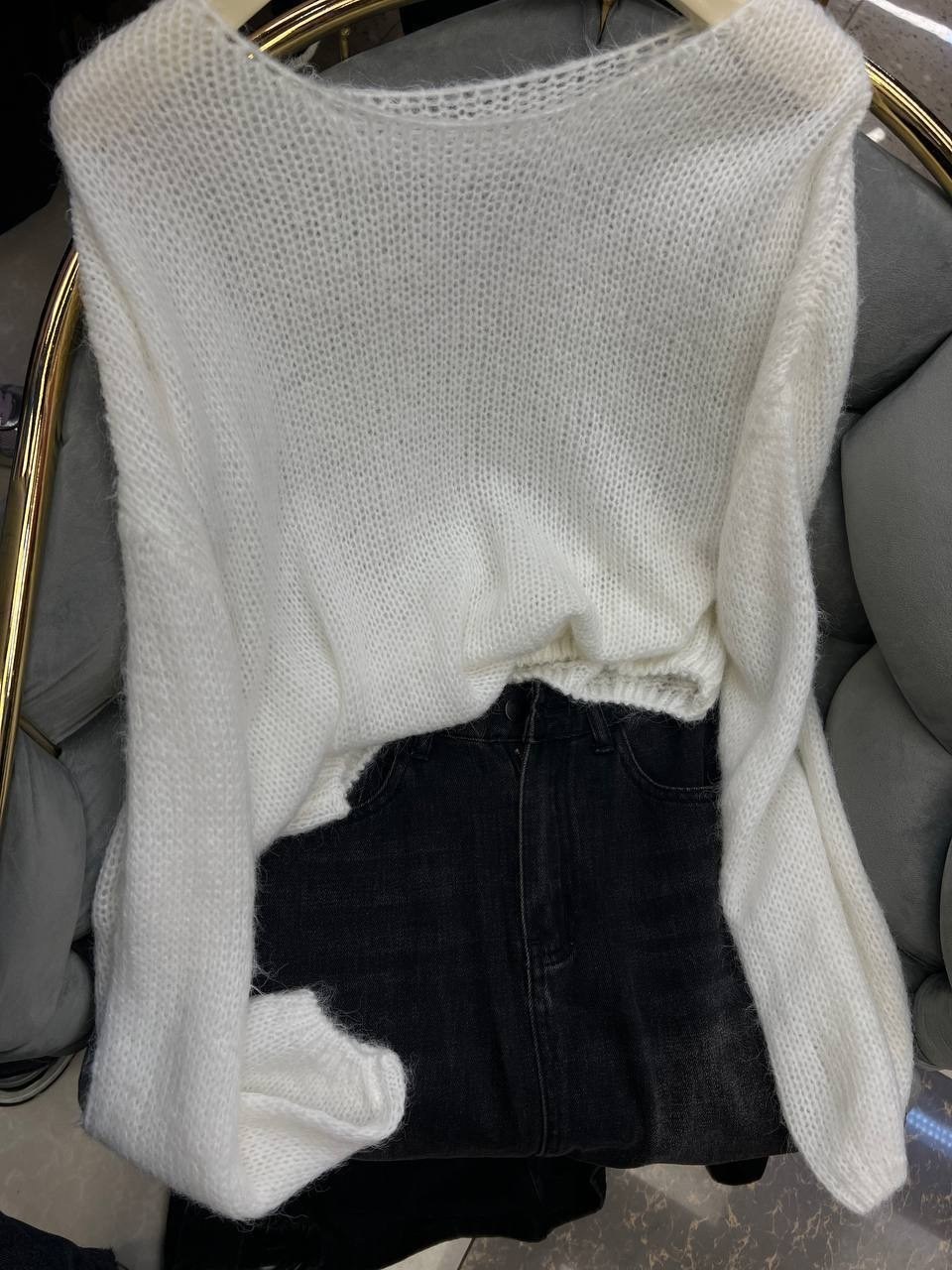 женская кофта,джемпер бежевый,свитер,джемпер молочный,трикотажный свитер
