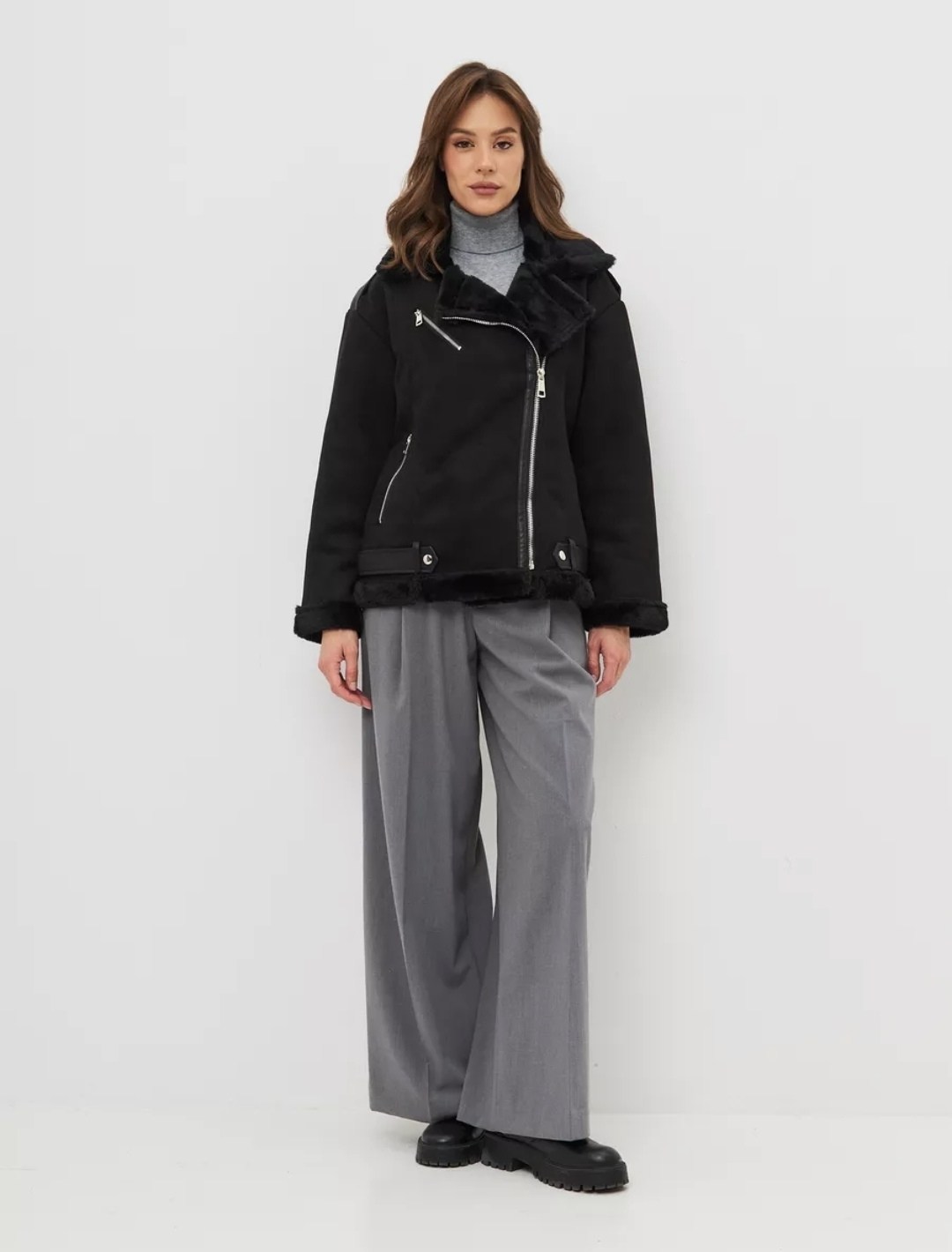 дублёнка авиатор женская страдивариус,женская дубленка,дубленка косуха,куртка дубленка,укороченная дубленка