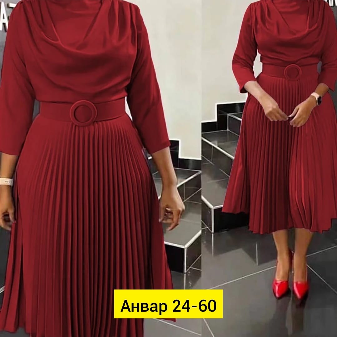 платье для женщин,платье женская,модное однотонное плиссированное платье,платье плиссированное с рукавами,платье элегантное