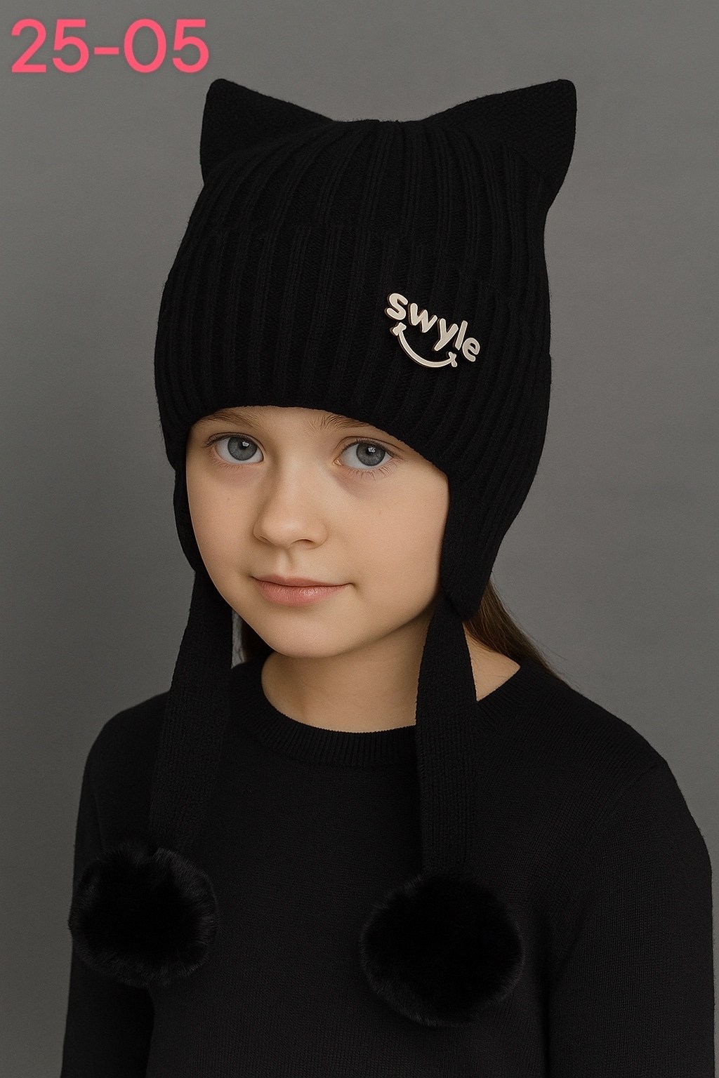 шапка для девочек,зимняя шапка для девочки,детская шапка,вязаная шапка для девочек,шапка серая