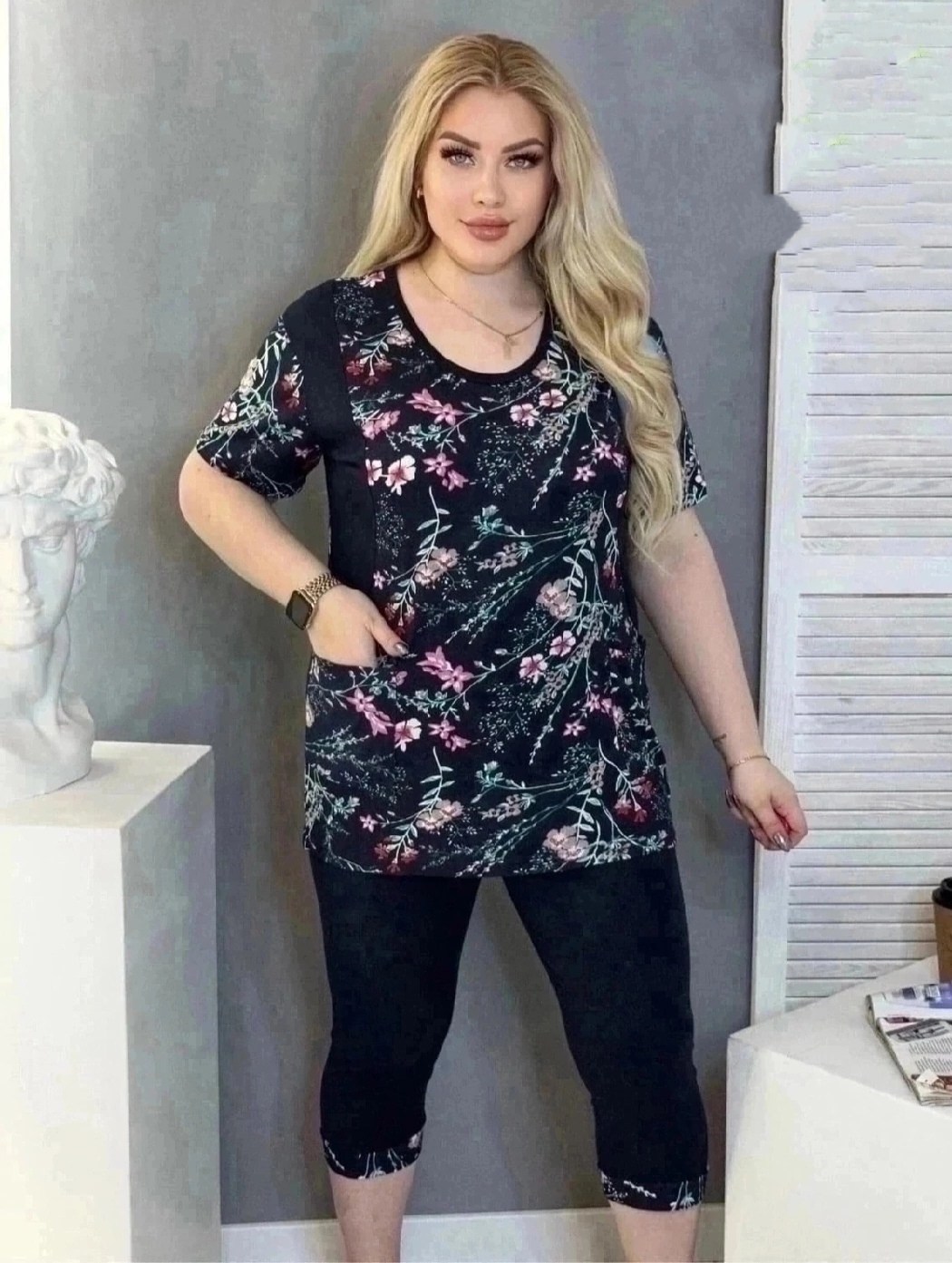 костюм домашний с бриджами,костюм двойка хб,костюмы двойки,костюм женский домашний,костюм женский футболка