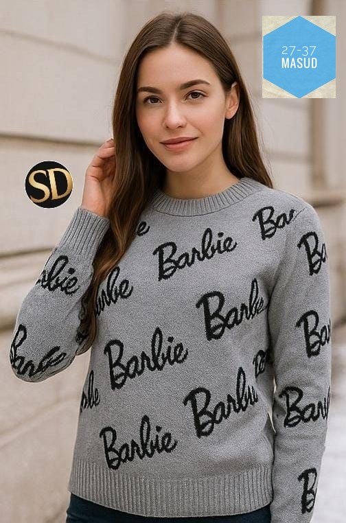 кофта модная,свитер барби,кофта barbie,свитшот женская,джемпер с принтом