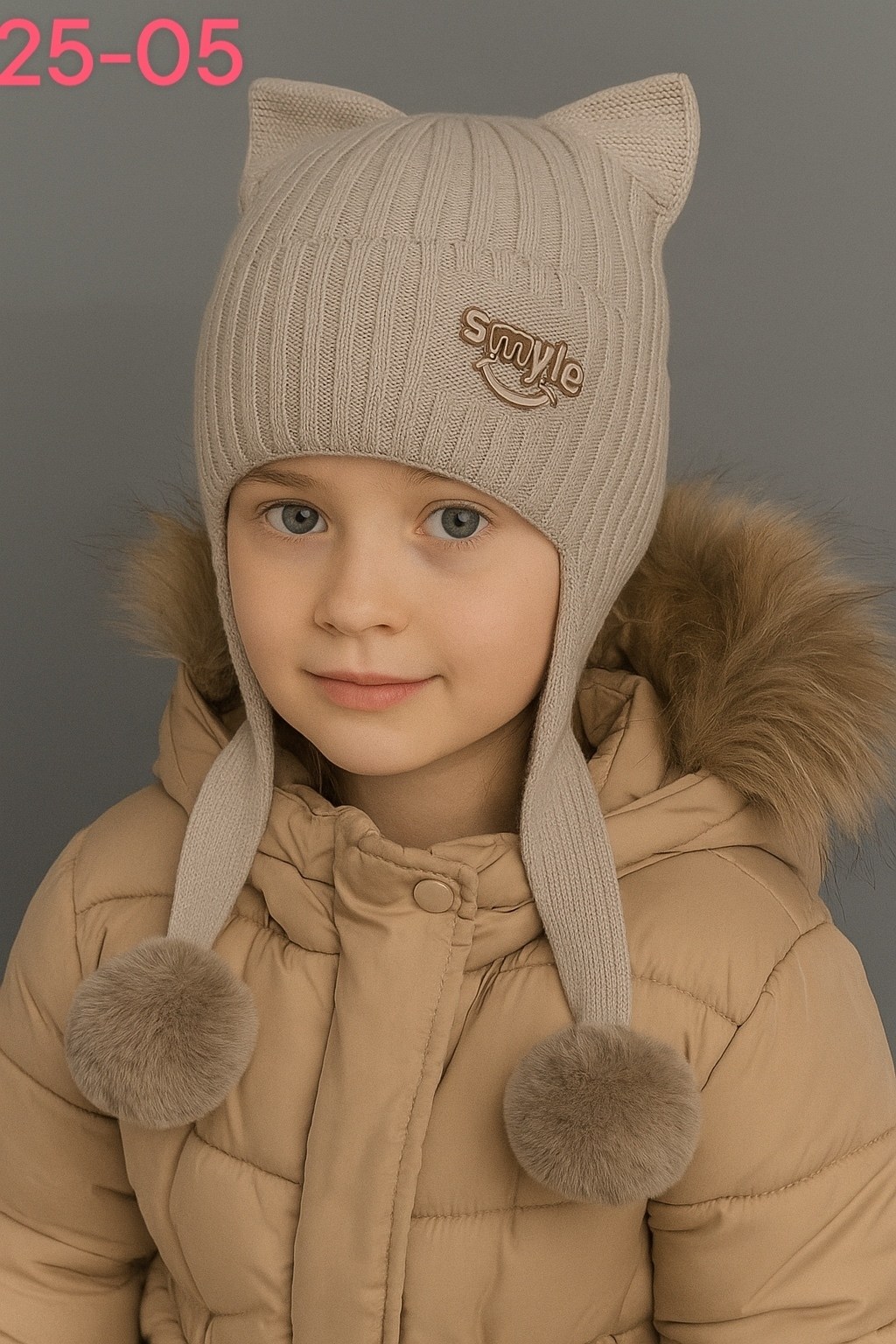 шапка для девочек,зимняя шапка для девочки,детская шапка,вязаная шапка для девочек,шапка серая