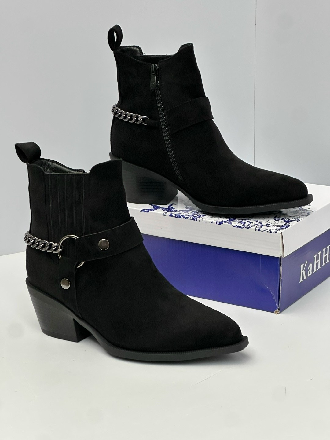 ,черные ботильоны,женская ,стильные ботильоны,модные полусапожки