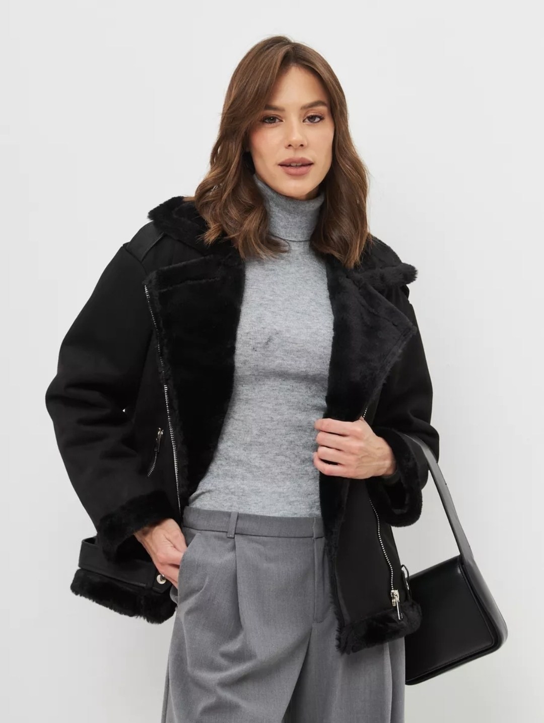 дублёнка авиатор женская страдивариус,женская дубленка,дубленка косуха,куртка дубленка,укороченная дубленка