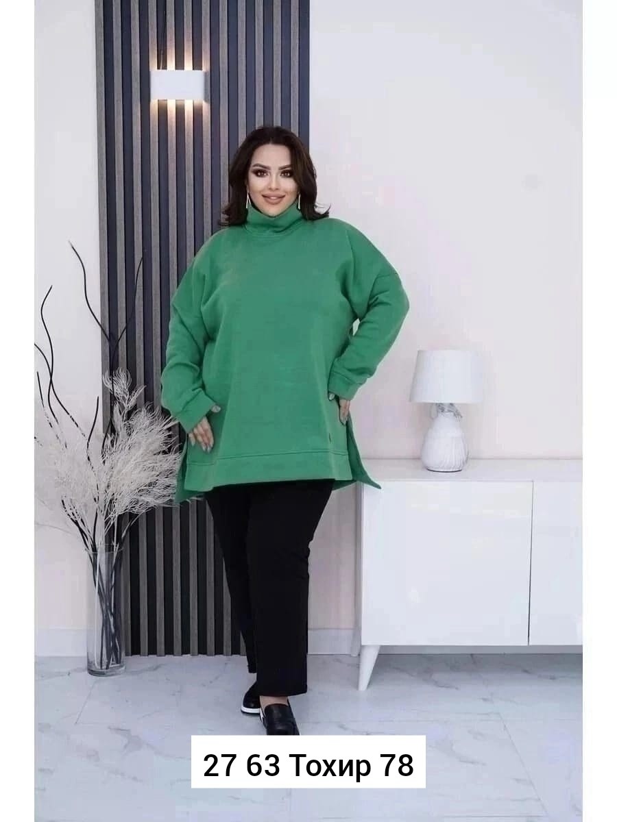 туника большие размеров,зеленый свитшот,толстовки кофта,худи оверсайз теплая,толстовки женская