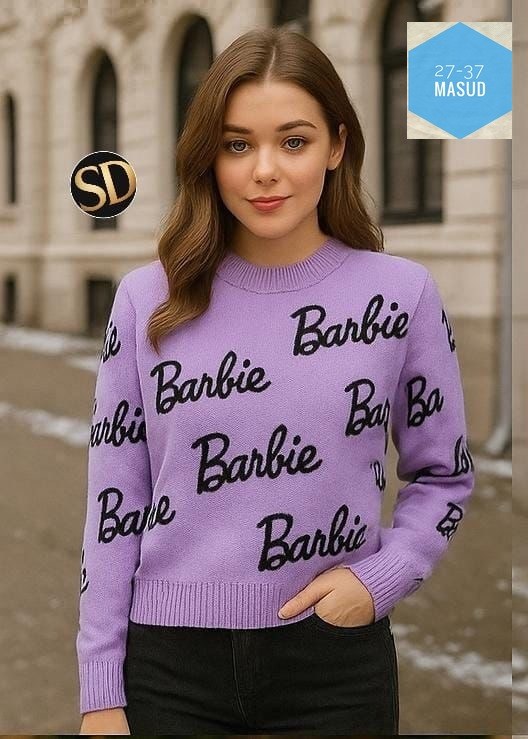 кофта модная,свитер барби,кофта barbie,свитшот женская,джемпер с принтом